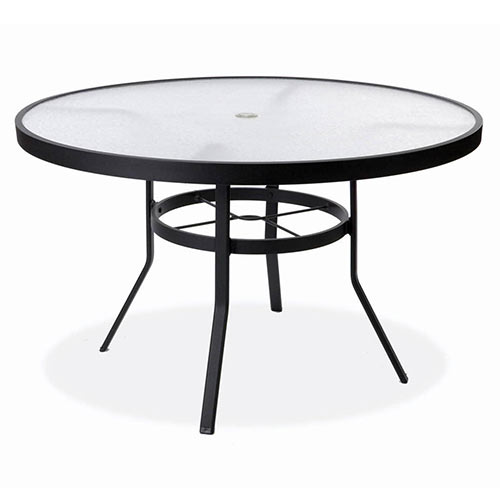 Commercial Outdoor Dining Tables Now, Commercial Grade Aluminum Grey Round Glass Outdoor Dining Table