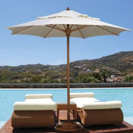 commercial patio umbrellas wind resistant Giant Rectangular EZ-Lift Umbrella Provide style and shade for your outdoor living space with this offset cantilever patio umbrella The 8 Best Wind-Resistant Patio
