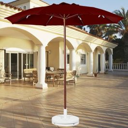 commercial patio umbrella logo Printed Market Umbrellas Frame and Canopy / 22lb Heavy Duty Base & Waterbag market stalls  Custom Branded Market Umbrellas
