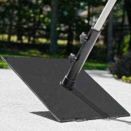 flat patio umbrella base Tangkula 42 LBS Base, 25 Inches Heavy Duty Square Market Umbrella Stand W/4 Non-Slip Pads, 1.6/1.9 Adapters, Tightening Knob, Outdoor Umbrella Stand for Patio, Poolside : Patio, Lawn pool decks 25lb Steel Square Outdoor Patio