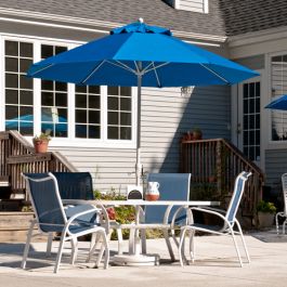 fiberbuilt wind resistant patio umbrella Fiberbuilt Market Crank 7.5 Foot Octagon Aluminum Outdoor Umbrella