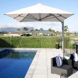 inverted umbrella patio shades PURPLE LEAF Cantilever Telescopic | Offset Shade open designno need to move furniture! Shadowspec Serenity 10' Square EASY