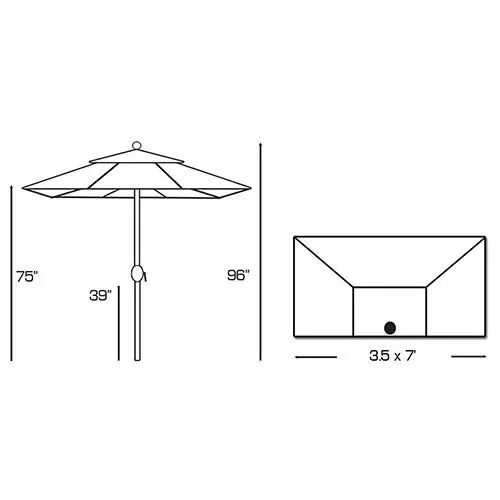 sunbrella half wall umbrella