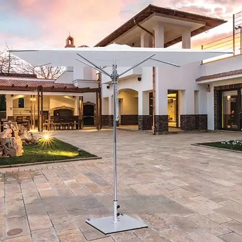 8' square patio umbrella Xico Blue or commanding open patios Galtech 8' Square Commercial Sunbrella