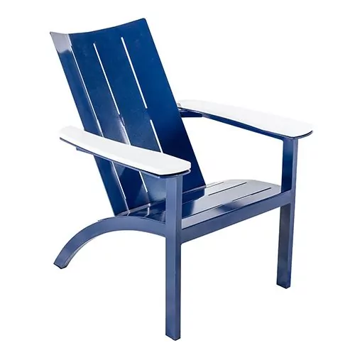 Commercial Aluminum Adirondack Chair Modern with MGP Arm Caps by Leisure Creations on Sale AD4103MODAC