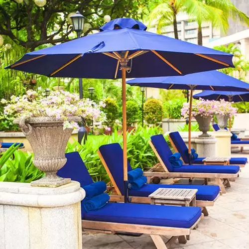 9' sunbrella patio umbrella 9'ft Push Button Tilt Double Wind Vents Includes Base S An umbrella that anybody would be extremely proud to have showcased in their backyard California Umbrella Newport Collection AATF908AH002-5410
