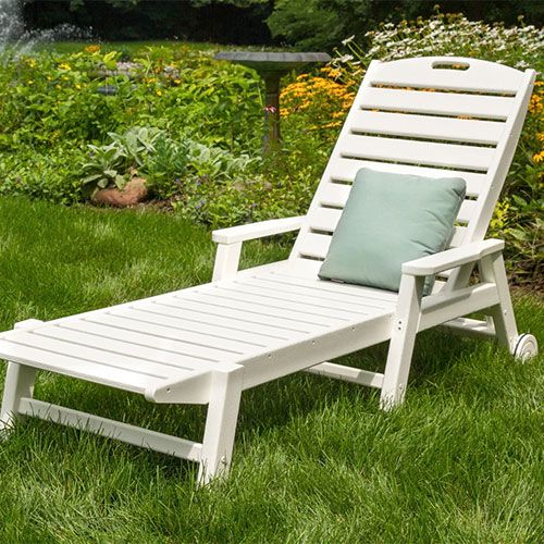 POLYWOOD Nautical Chaise with Arms & Wheels