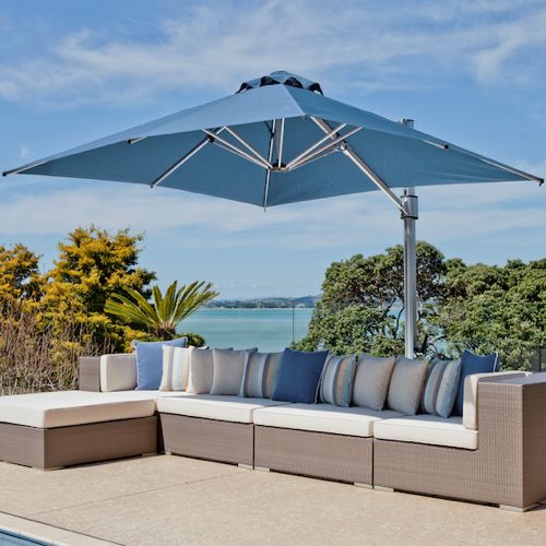 Eclipse 10 ft. Square Offset Commercial Grade Rotating Umbrella