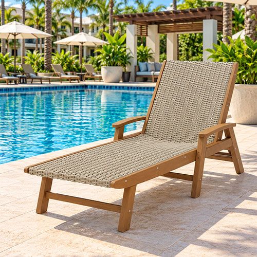 POLYWOOD Coastal Woven Chaise with Arms