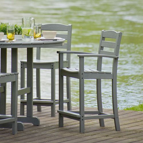 POLYWOOD La Casa Cafe Counter Arm Chair