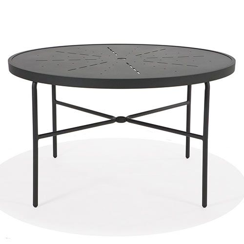 Shop Now 48" Round Commercial Dining Table Starburst Stamped Top w