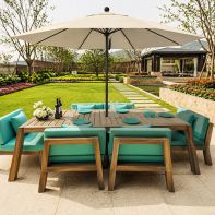 11' Commercial Patio Umbrella With Bronze Aluminum Pole - Pulley Lift