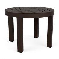 24" Round Commercial Slat Pattern Table Top With Coastal Commercial Side Table Base by LC Furniture