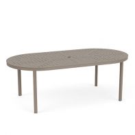 42" x 84" Oval Commercial Cube Pattern Top Coastal Dining Table Base by LC Furniture