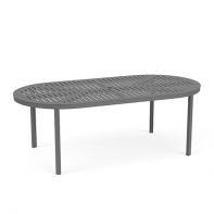 42" x 84" Oval Commercial Slat Pattern Top Coastal Dining Table Base by LC Furniture