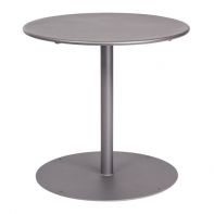 Woodard Commercial Solid Iron Top Pedestal Base Round Bistro Table featuring a handcrafted USA-made iron frame and stain-resistant finish.