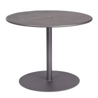 Woodard 36" Round Commercial Solid Iron Top Pedestal Base Round Bistro Table