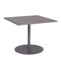 Woodard 36" Square Commercial Solid Iron Top Pedestal Base Dining Umbrella Table
