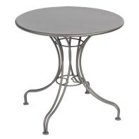 Woodard Commercial Solid Iron Top Universal Round Bistro Table featuring a stain-resistant finish and handcrafted iron construction.