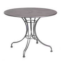 Woodard 36" Round Commercial Solid Iron Top Dining Umbrella Table