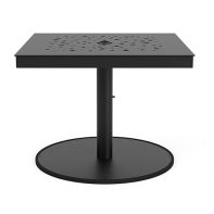 24" Square Commercial Bubble Pattern Table with 100 lb. Umbrella Base by LC Furniture