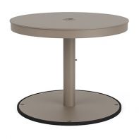 24" Round Commercial Solid Top Table with 100 lb. Umbrella Base by LC Furniture