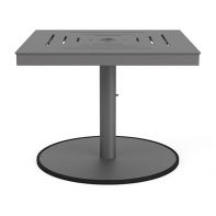 24" Square Commercial Slat Pattern Table with 100 lb. Umbrella Base by LC Furniture