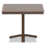 36" Square Marine Grade Polymer Top Commercial Dining Height Pedestal Table w/ hole by Telescope Casual