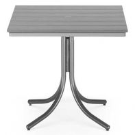 36" Square Rustic Polymer Top Commercial Balcony Height Table w/ hole by Telescope Casual