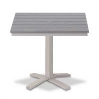 36" Square Rustic Polymer Top Commercial Balcony Height Pedestal Table w/ hole by Telescope Casual