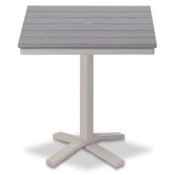 36" Square Rustic Polymer Top Commercial Bar Height Pedestal Table w/ hole by Telescope Casual