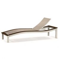 Bazza Commercial Sling Contour Armless Chaise w/ Polymer Accents by Telescope Casual