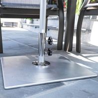 Commercial Low Profile 20" Square Galvanized Steel Umbrella Base - 70 lbs