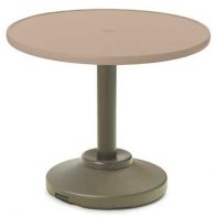 30" Round Cascade MGP Top Commercial Dining Height 80 lb Pedestal Table w/ hole by Telescope Casual