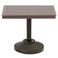 36" Square Marine Grade Polymer Top Commercial Dining Height 80 lb Pedestal Table w/ hole by Telescope Casual