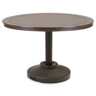 Marine Grade Polymer Commercial 42" Round Dining Height 80 lb Pedestal Table w/ hole by Telescope Casual