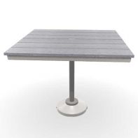 36" Square Rustic Polymer Top Commercial Balcony Height 80 lb Pedestal Table w/ hole by Telescope Casual