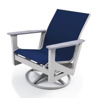Wexler MGP Sling Commercial Chat Swivel Rocker w/ Rustic Polymer Arms by Telescope Casual