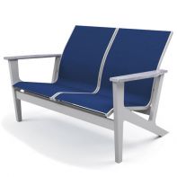 Wexler MGP Sling Commercial Chat Height Two-Seat Loveseat w/ Rustic Polymer Arms by Telescope Casual