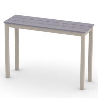 Rustic Polymer Top Commercial 18"x54" Rectangular Balcony Height Parson Table w/o hole by Telescope Casual