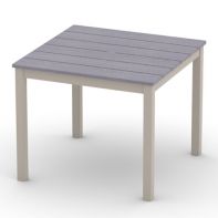 Rustic Polymer Top Commercial 36" Square Dining Height Parson Table w/ hole by Telescope Casual