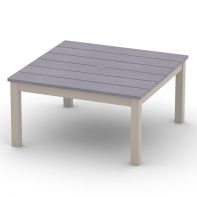 Rustic Polymer Top Commercial 36" Square Coffee Height Parson Table w/ hole by Telescope Casual