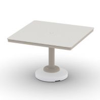 Origins Commercial 42" Square Dining Height 80 lb Pedestal Table w/ hole by Telescope Casual