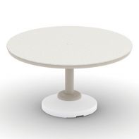 Origins Commercial 54" Round Dining Height 120 lb Pedestal Table w/ hole by Telescope Casual