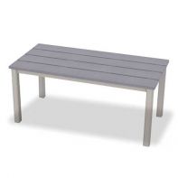 Rustic Polymer Commercial 21" x 42" Rectangular Coffee Table by Telescope Casual