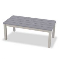 Rustic Polymer Commercial 21" x 48" Rectangular Coffee Table by Telescope Casual
