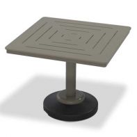 36" Square Marine Grade Polymer Top Commercial Dining Height 80 lb Pedestal Table w/ hole - DASH by Telescope Casual