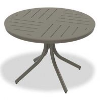 Round Marine Grade Polymer Top Commercial Dining Height Table w/ hole - DASH