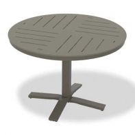 Round Marine Grade Polymer Top Commercial Dining Height Table w/ hole