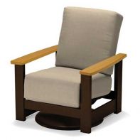 Cushion Swivel Hidden Rocker w/ Rustic Arms